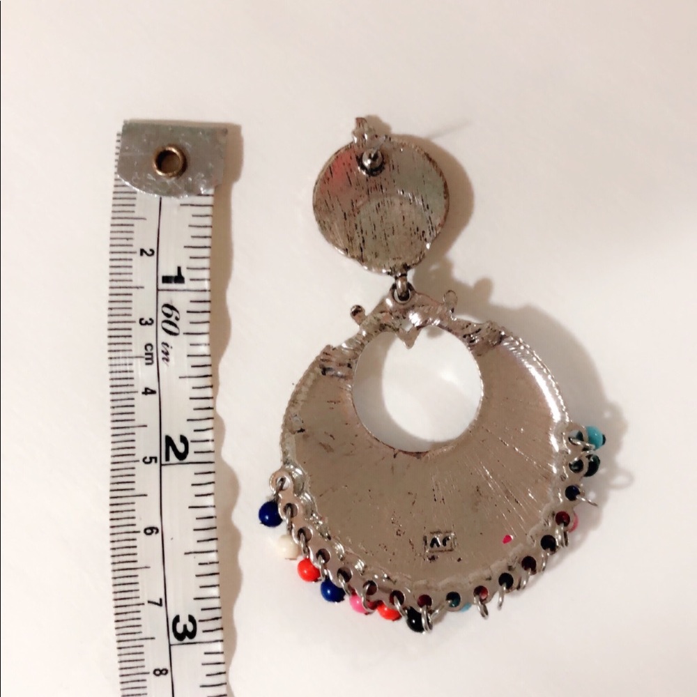 Boho Style Multicolor Tibetan Silver Earrings - Picture 8 of 8
